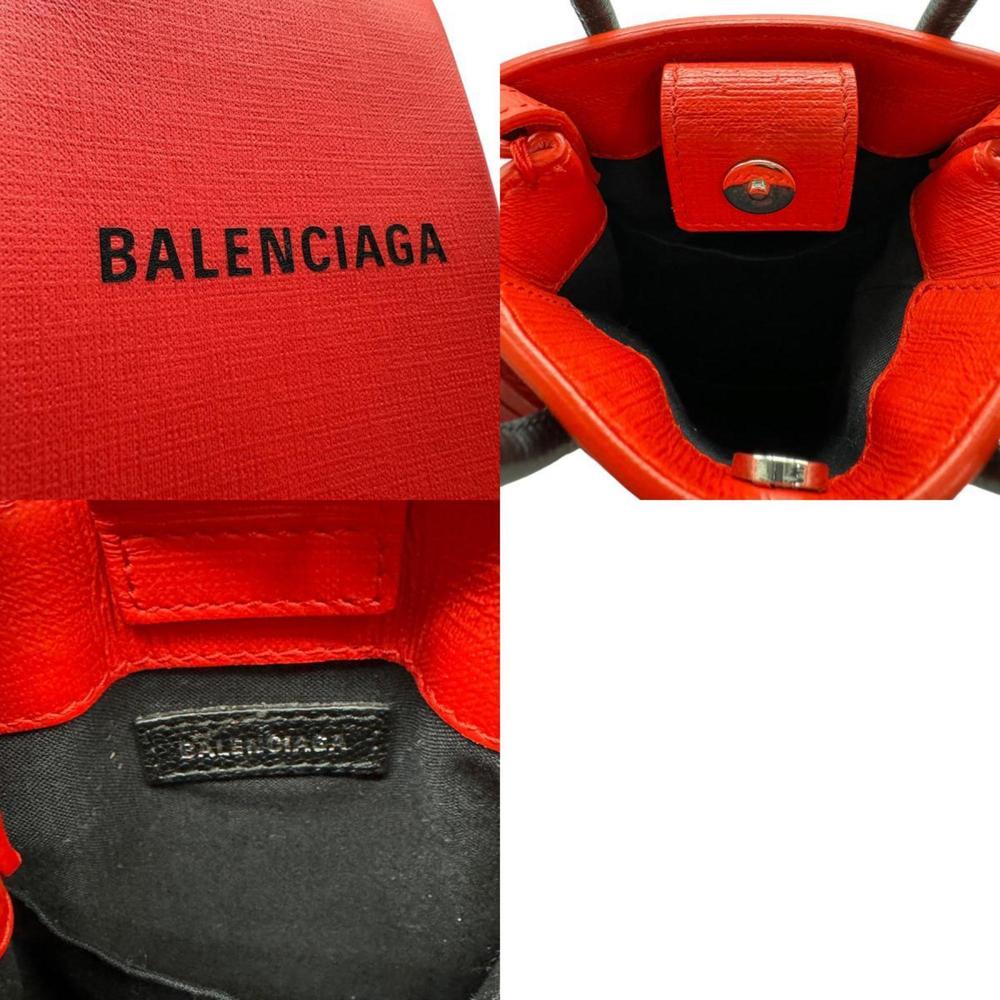 BALENCIAGA Handbag Shoulder Bag Leather Red/Black Women's z0358 - Picture 5 of 5